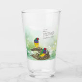 Dramatische hand geschilderd Gouldian Finch Glas (Voorkant)