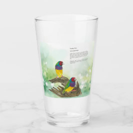 Dramatische hand geschilderd Gouldian Finch Glas