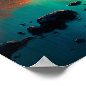 Dramatische hemel en blauwe hemel op het water poster (Hoek)