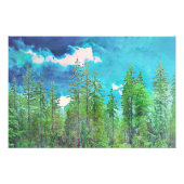 Dramatische hemel met dennenbos foto afdruk (Voorkant)