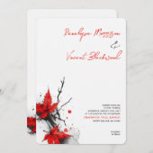 Dramatische herfst bruiloft kaart (Voorkant / Achterkant)