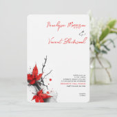 Dramatische herfst bruiloft kaart (Staand voorkant)