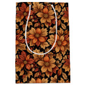 Dramatische herfstbloemlezing bloem- en bladpatroo medium cadeauzakje (Voorkant)