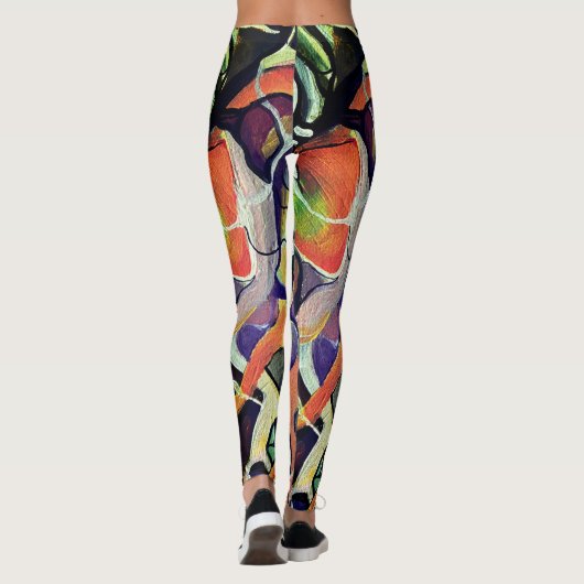 Dramatische Intricate Modern Abstrat Pattern Leggings (Achterkant)