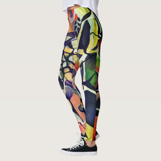 Dramatische Intricate Modern Abstrat Pattern Leggings (Links)