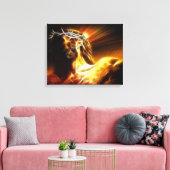 Dramatische Jezus Kruisiging No2 Canvas Afdruk (Insitu (Woonkamer))