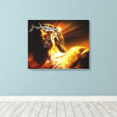 Dramatische Jezus Kruisiging No2 Canvas Afdruk (Insitu (Houten vloer))