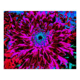 Dramatische karmozijnrode, paarse en zwarte dahlia perfect poster