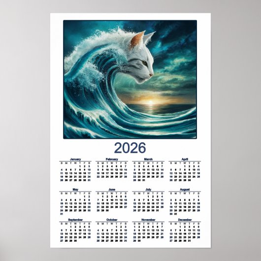 Dramatische Kat en Oceaan 2026 Poster (Voorkant)