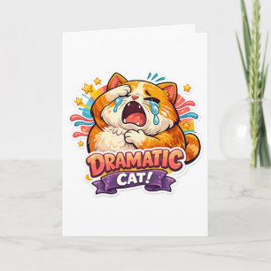 Dramatische kat grappige huilende cartoon kunst re kaart