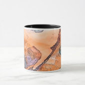 Dramatische kleurrijke Art-Mok met zwarte rand Mok (Midden)