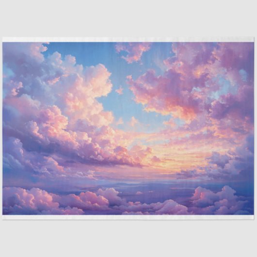 Dramatische kleurrijke pastelwolken Sky Decoupage Tissuepapier (Voorkant)