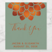 Dramatische koperventilator op Basil Wedding Wijn Etiket (Enkel label)