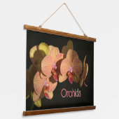 Dramatische koraalroze orchideeën hangend wandkleed (Gebogen)