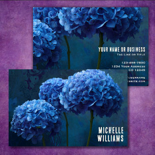 Dramatische Kordate Blauwe Hortensia Bloemen Brand Visitekaartje