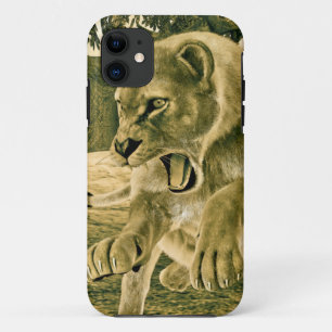 Dramatische Leeuwin Safari Natuur Kunst iPhone 11 Hoesje