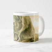 Dramatische Leeuwin Safari Natuur Kunst Grote Koffiekop (Voorkant rechts)