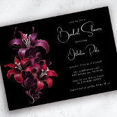 Dramatische lelies zwart gotisch Vrijgezellenfeest Kaart