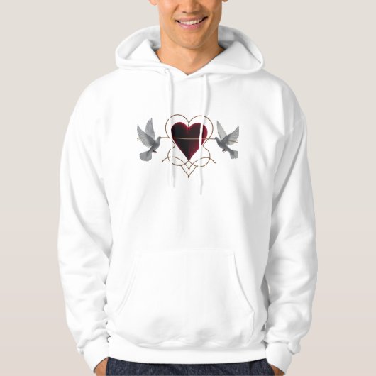 Dramatische Liefde Duiven Fluwelen Hart Pullover H (Voorkant)