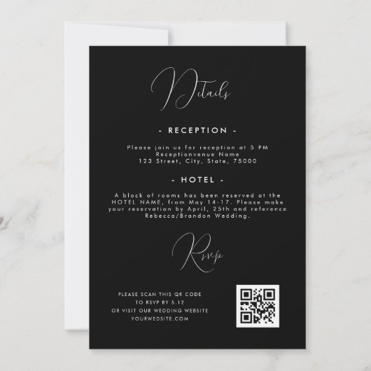 Dramatische Lila lavendel in één bruiloft Kaart (Achterkant)