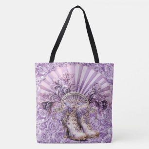 Dramatische Lila Steampunk Fan en Boots Groot Tas