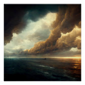 Dramatische lucht boven het oceaanlandschap perfect poster (Voorkant)