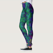 Dramatische Mardi Gras Paarse Green Fleur di Lis Leggings (Links)