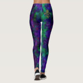 Dramatische Mardi Gras Paarse Green Fleur di Lis Leggings (Achterkant)