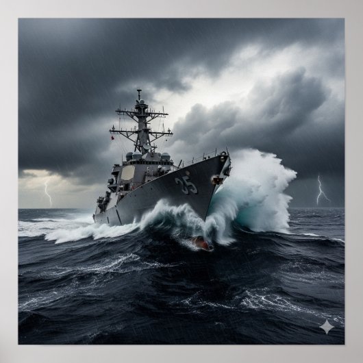 Dramatische marinevernietiger poster (Voorkant)