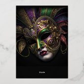 Dramatische Masquerade Masker Feest Uitnodiging (Achterkant)