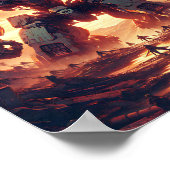 Dramatische Mecha Standoff - AI-gegenereerde oorlo Poster (Hoek)