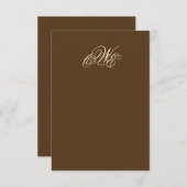 Dramatische monogram RSVP (bruin) (Voorkant / Achterkant)