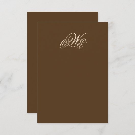 Dramatische monogram RSVP (bruin) (Voorkant / Achterkant)