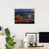 Dramatische Monument Valley Lightning Poster (Thuiskantoor)