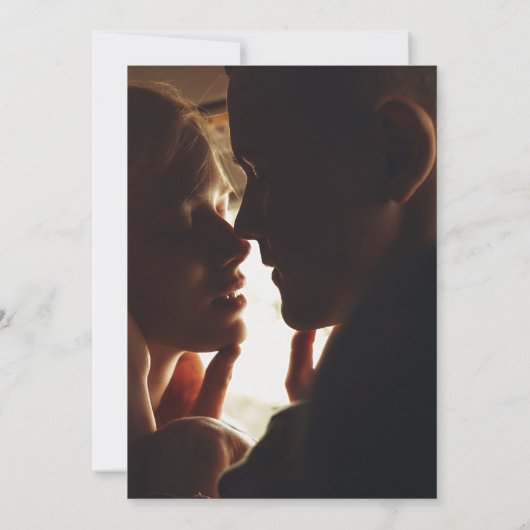 Dramatische Moody Bloemen Fotobruiloft Kaart (Achterkant)