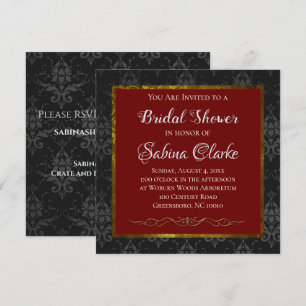 Dramatische Moody Gothic Brocade Vrijgezellenfeest Kaart