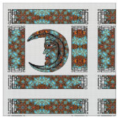 Dramatische Moon Portrait Pattern  Style Stof (Close Up)