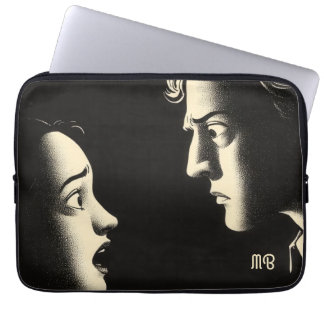 Dramatische Noir Confrontatie Vintage Illustratie Laptop Sleeve