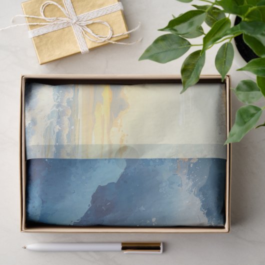 Dramatische oceaangolf bij zonsondergang Decoupage Tissuepapier (Geschenk)