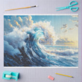 Dramatische oceaangolf bij zonsondergang Decoupage Tissuepapier (Craft)
