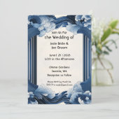 Dramatische oceaangolven bruiloft uitnodiging (Staand voorkant)