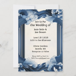 Dramatische oceaangolven bruiloft uitnodiging