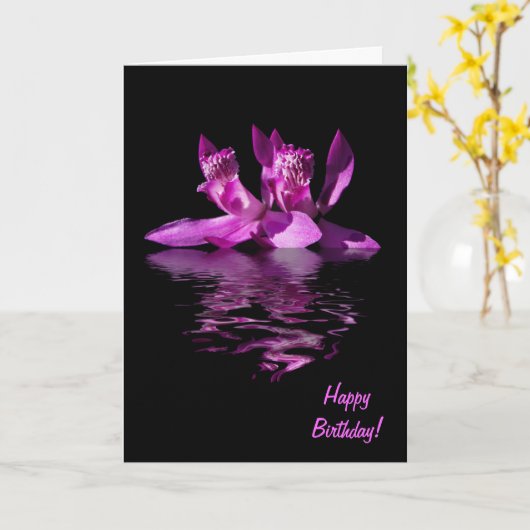 Dramatische Orchidee Verjaardag Kaart (Gele Bloem)