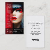 Dramatische oyes Makeup Artist | rood Visitekaartje (Voorkant / Achterkant)