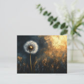 Dramatische Paardenbloem Fluff schilderij Briefkaart (Staand voorkant)