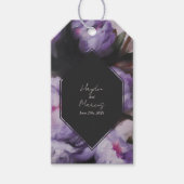 Dramatische Paarse Bloemen Bruiloft Cadeau Labels Cadeaulabel (Voorkant)
