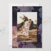 Dramatische Paarse Floral Herfst Cirkel Foto Save The Date (Achterkant)