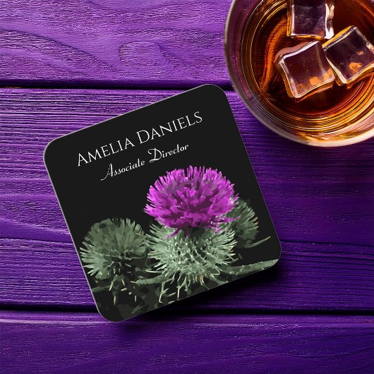 Dramatische Paarse heistel op zwart Visitekaartje