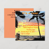 Dramatische palmboom Sunset Luau Kaart (Voorkant / Achterkant)