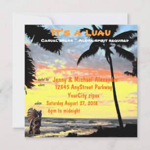 Dramatische palmboom Sunset Luau Kaart